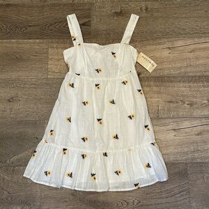Rewind White Dress with Yellow Floral Design